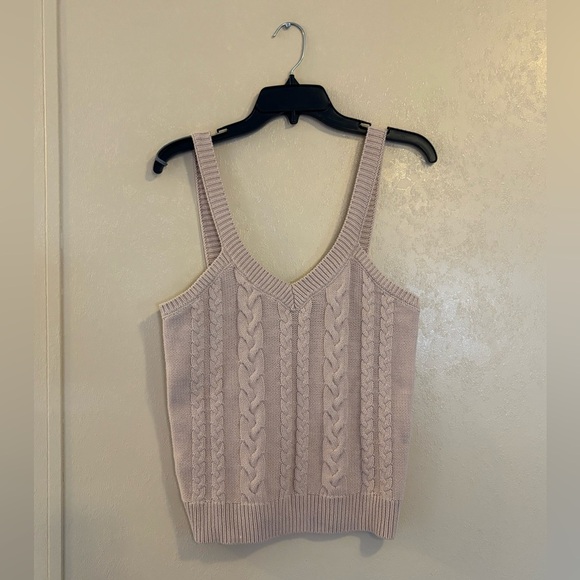 Evereve Maeve Cable Knit Sweater tank top sz M - Picture 1 of 4